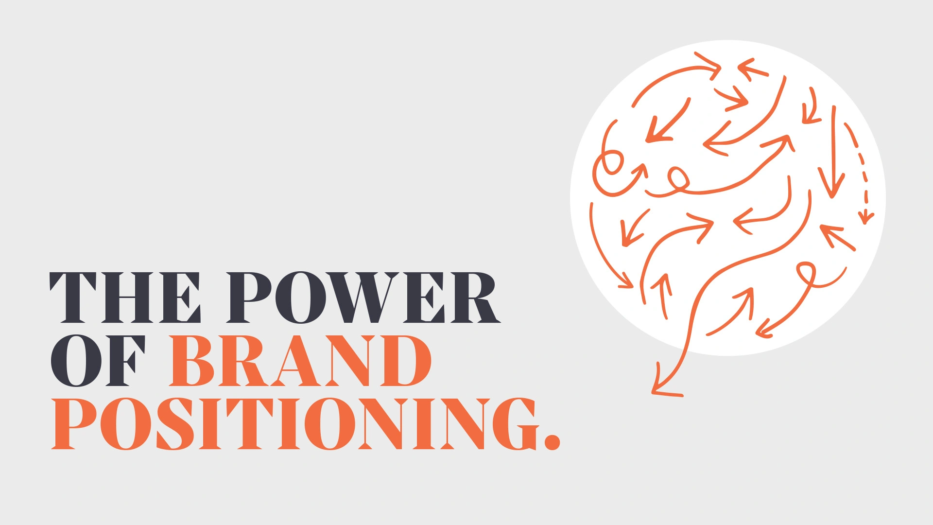 Arrows travelling in multiple directions show the concept of the power of brand positioning.